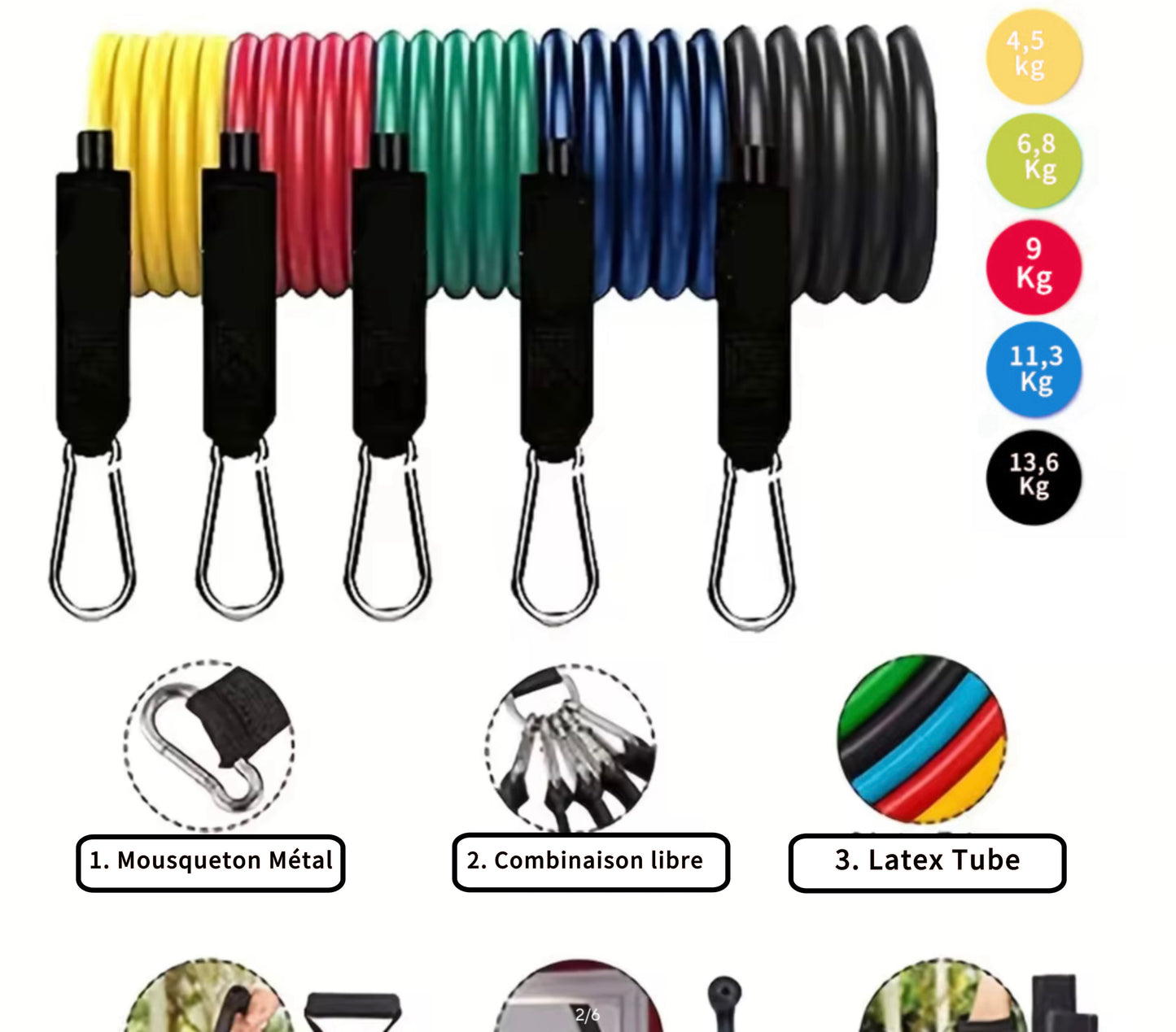 PowerBands Pro – Élastiques de traction avec poignées
